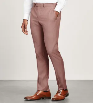 Modern Fit Dark Rose Solid Suit Pants Comfort-First Multi Purpose