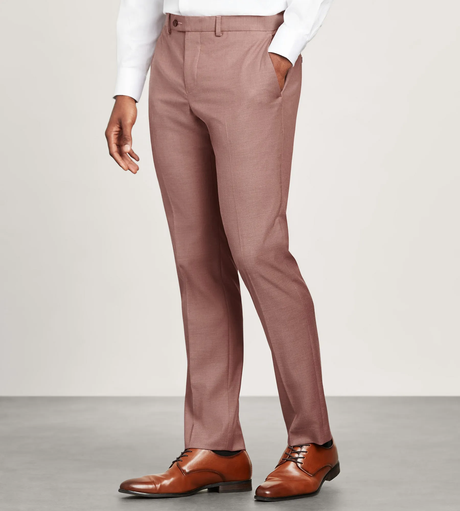 Everyday Comfort Fit Office Appropriate Modern Fit Dark Rose Solid Suit Pants