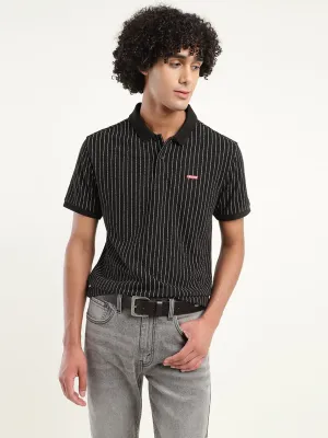 Men's Solid Polo T-Shirt Durable Ribbed Cuffs NonRestrictive Cut