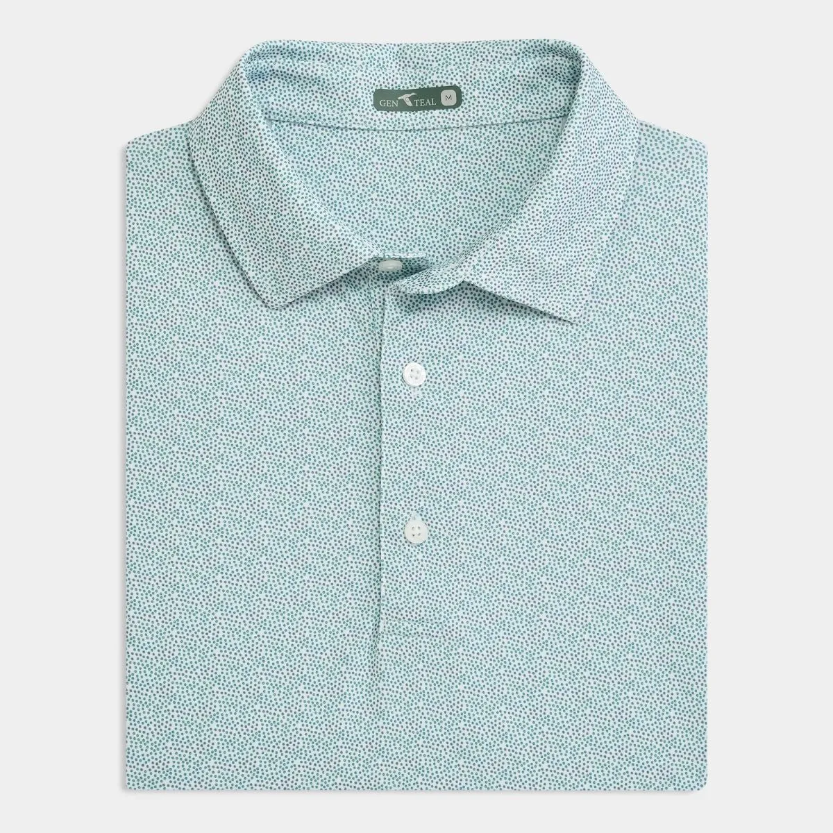 Four Button Placket Moisture Wicking Fabric Rainbow Trout Printed Performance Polo
