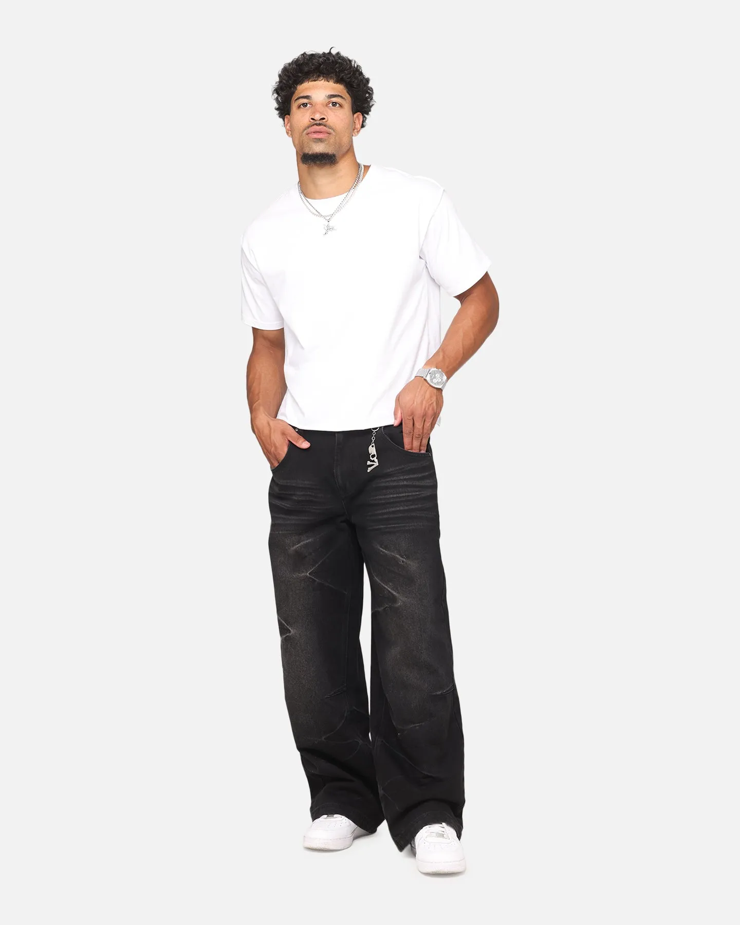 Saint Morta Amplus Jeans Antiquity Black Hidden Rivet Details