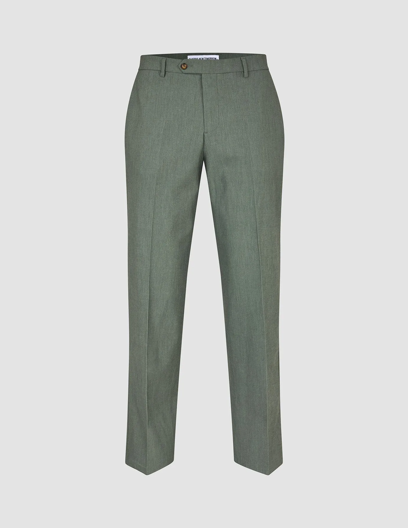 Core Comfort Essential Suit Pants Relaxed Fit Green Melange