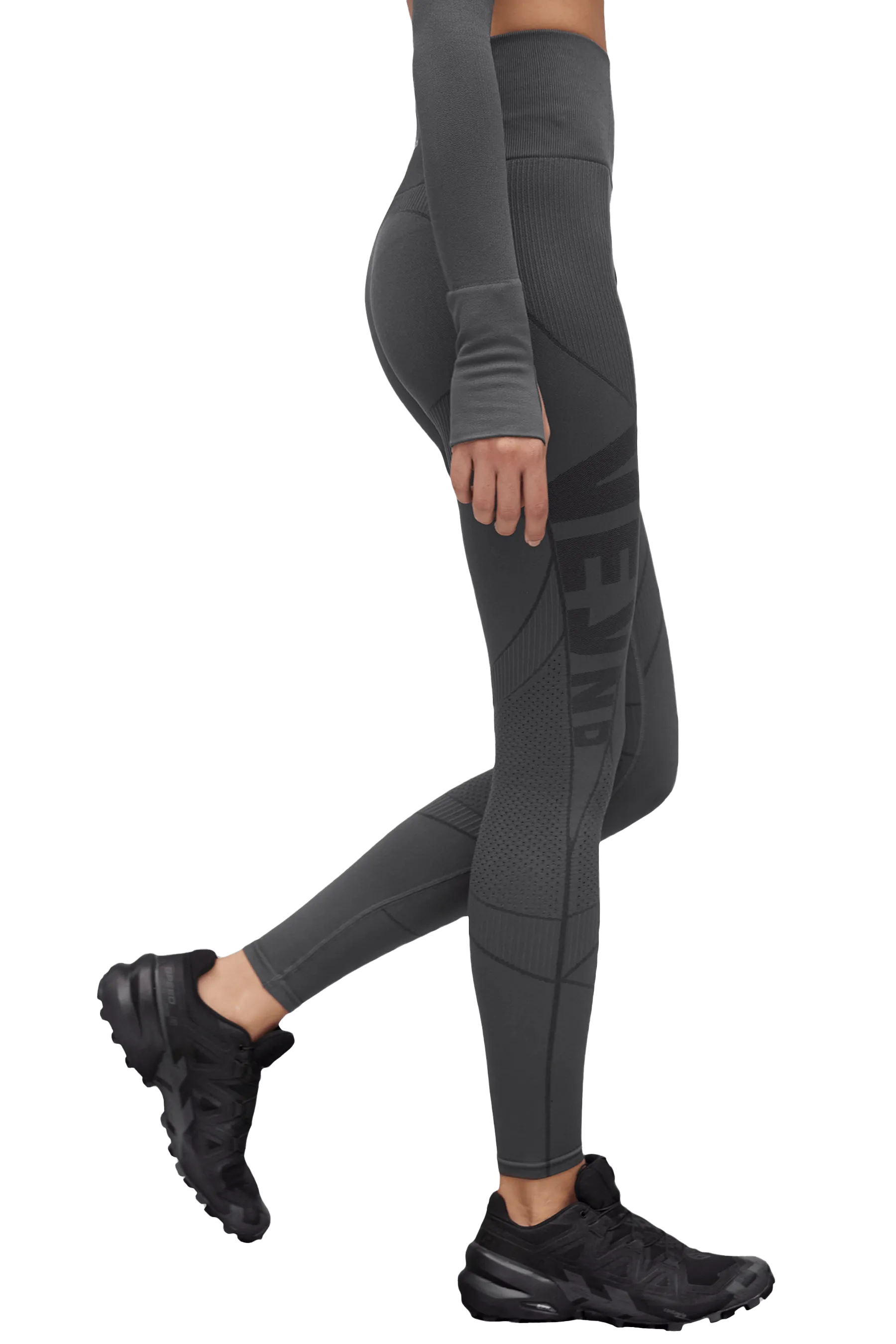 LEGGINGS SEAMLESS - Dark Gray Smooth Lines Easy Flex