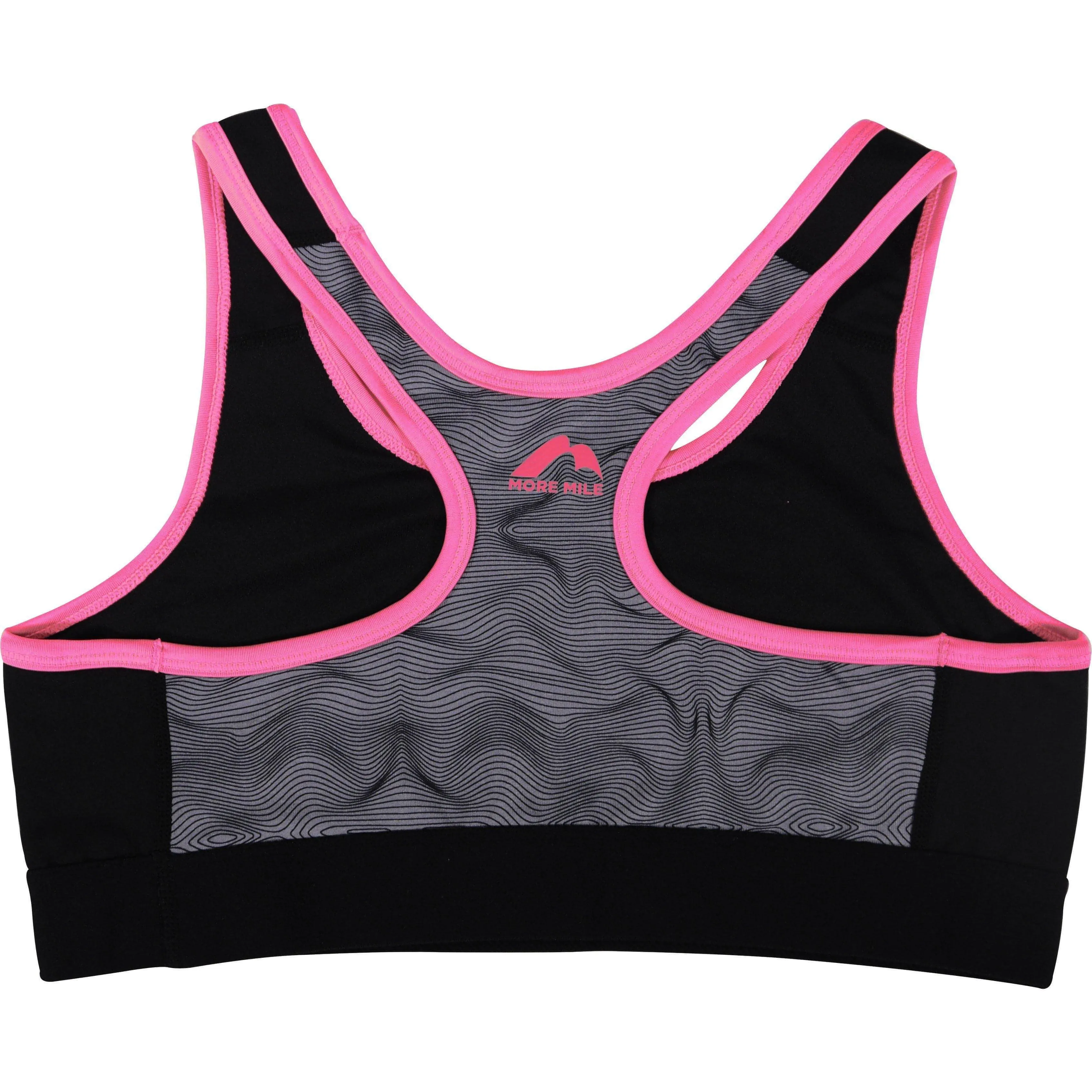 Triple stitching seams Enhanced Core Stability More Mile Girls Running Crop Top - Black