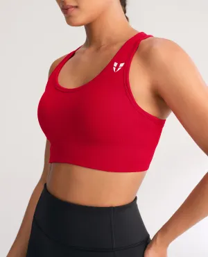 Seamless Fitness Bra - Red Raw edges
