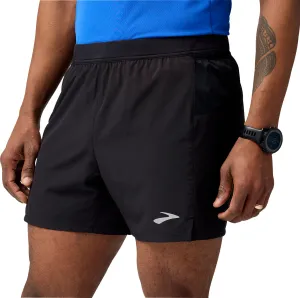 Brooks Journey 5 Inch Mens Running Shorts - Black Go Soft WrinkleFreeFabric