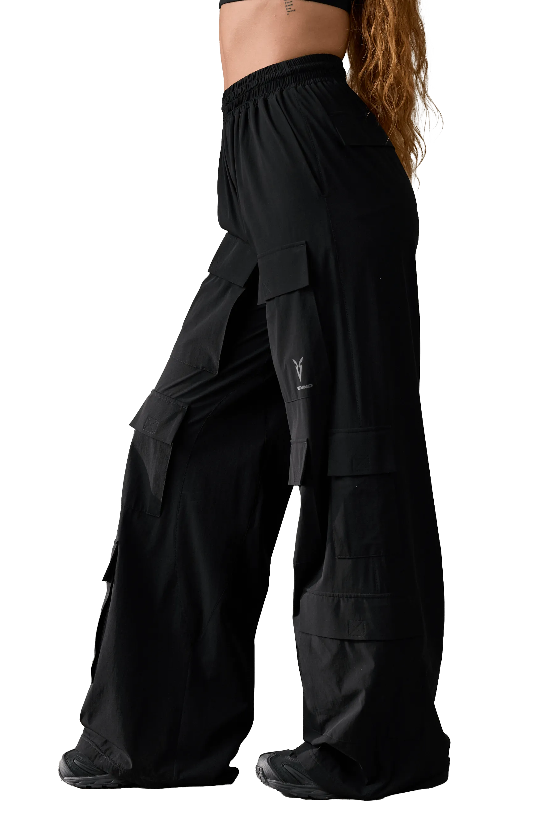 Relaxed Fit Cozy Stretch CARGO PANTS - Black