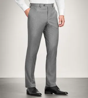 Relaxed Fit Modern Fit Grey Solid Suit Pant
