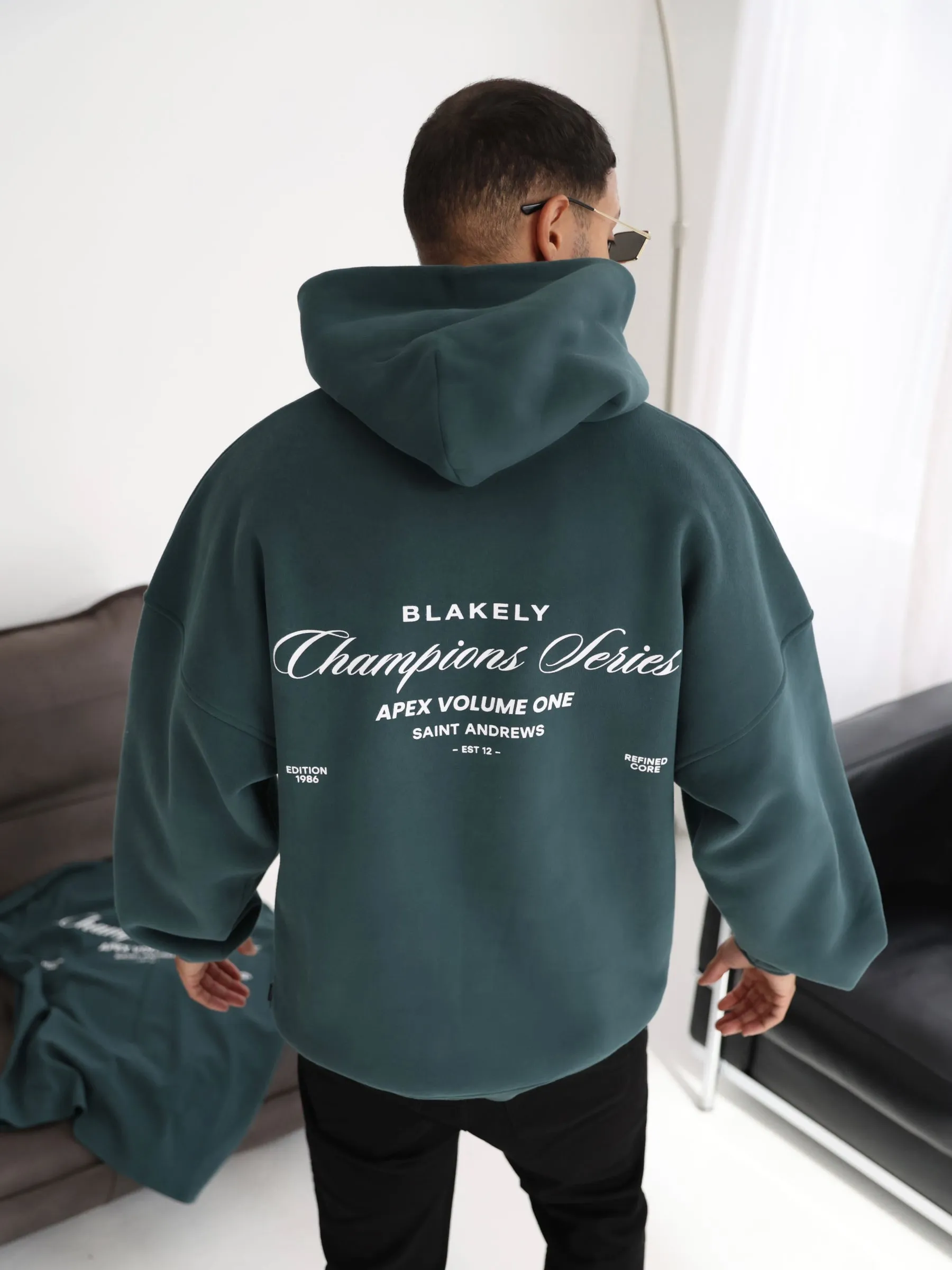 Champions Relaxed Hoodie - Teal Green Outdoor Street