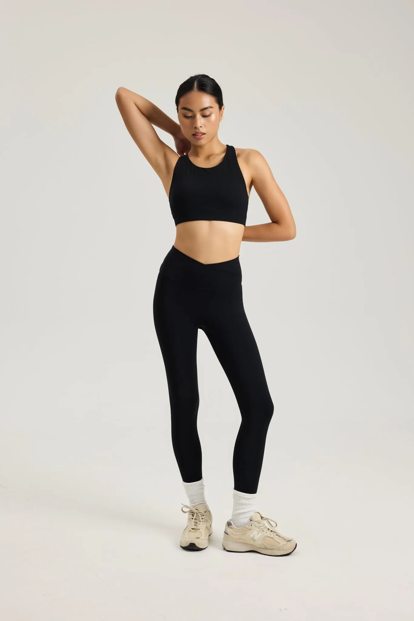 Clasp Bra (High Neck) in Black Sesame Sleeveless