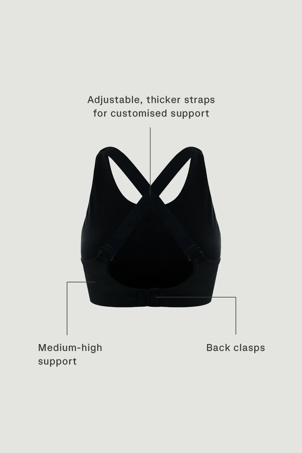 Versatile Design Small Clasp Bra (High Neck) in Black Sesame