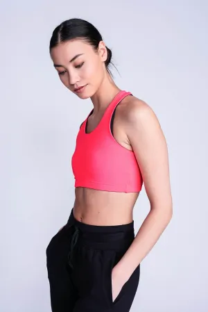 Mastery Sports Bra in Pink Turtleneck seams Easy adjustment