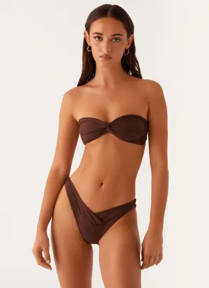 Odor Control Treatment Delta Bandeau Bikini Top - Brown