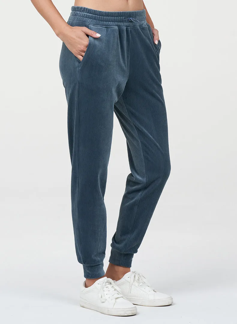 Soft Interior Stretch Fabric Rib Velour Jogger