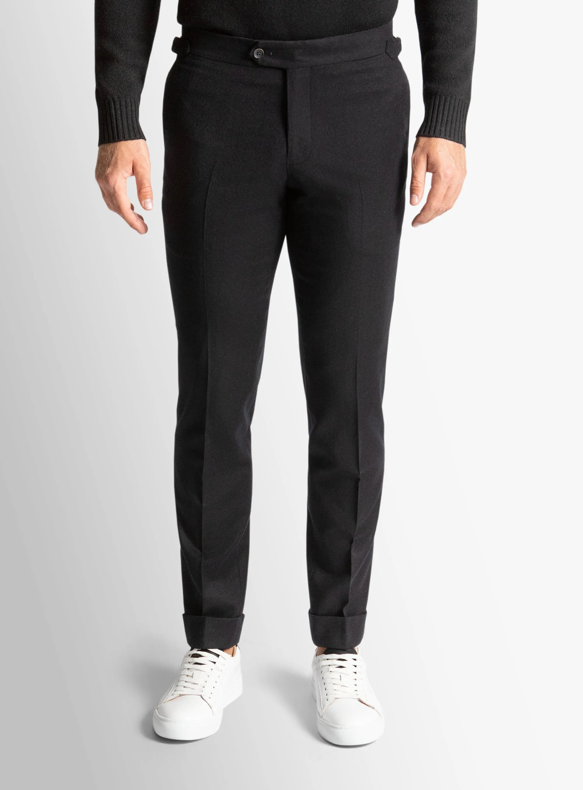 Argenta Flannel Black Trousers Soft Touch