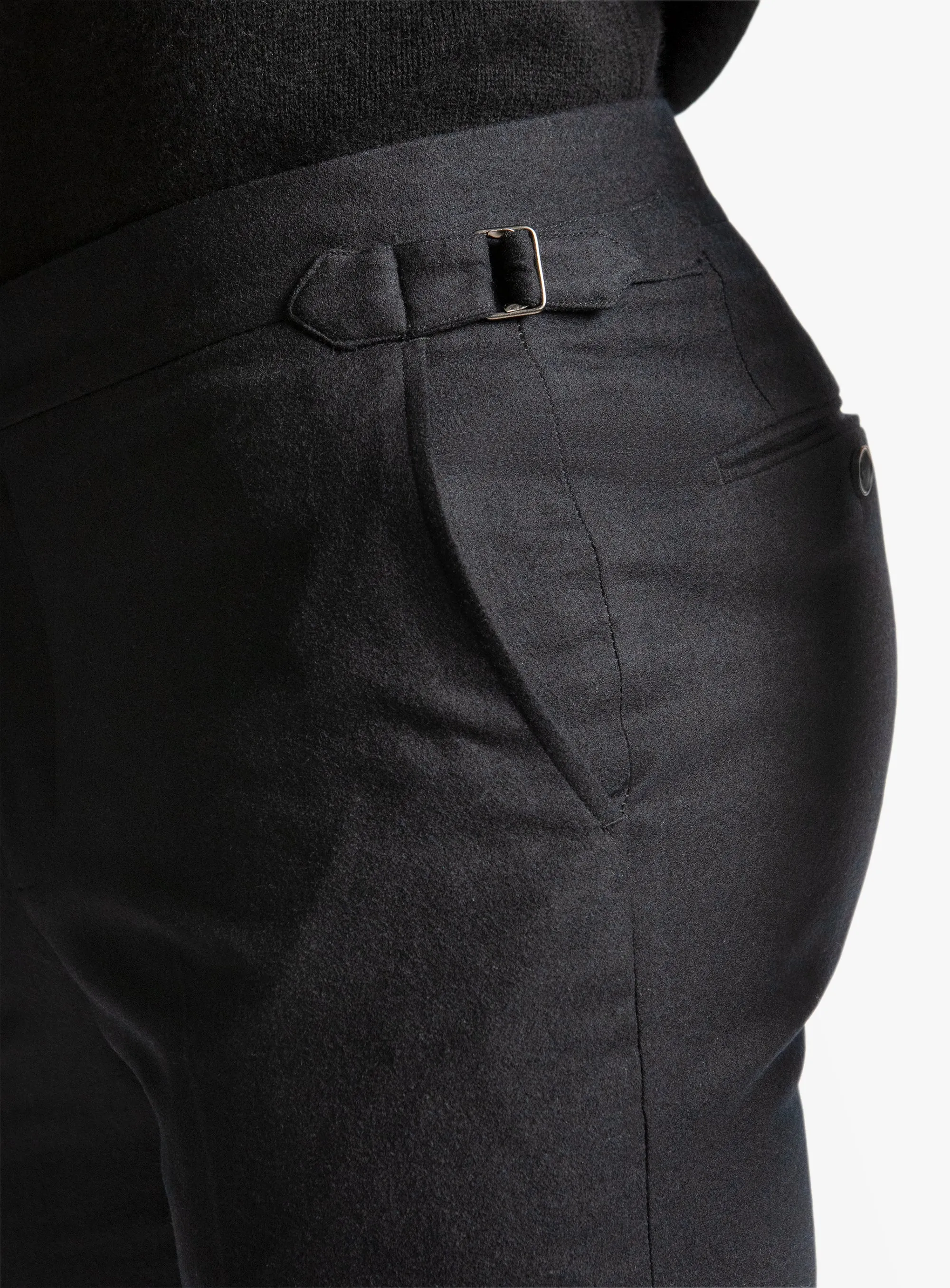 Metallic accents Argenta Flannel Black Trousers