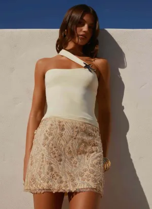 Kandi Mini Skirt - Yellow Flowy summer gown