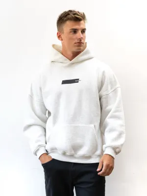 Low Impact Processing Kobe Italic Relaxed Hoodie - Marl White