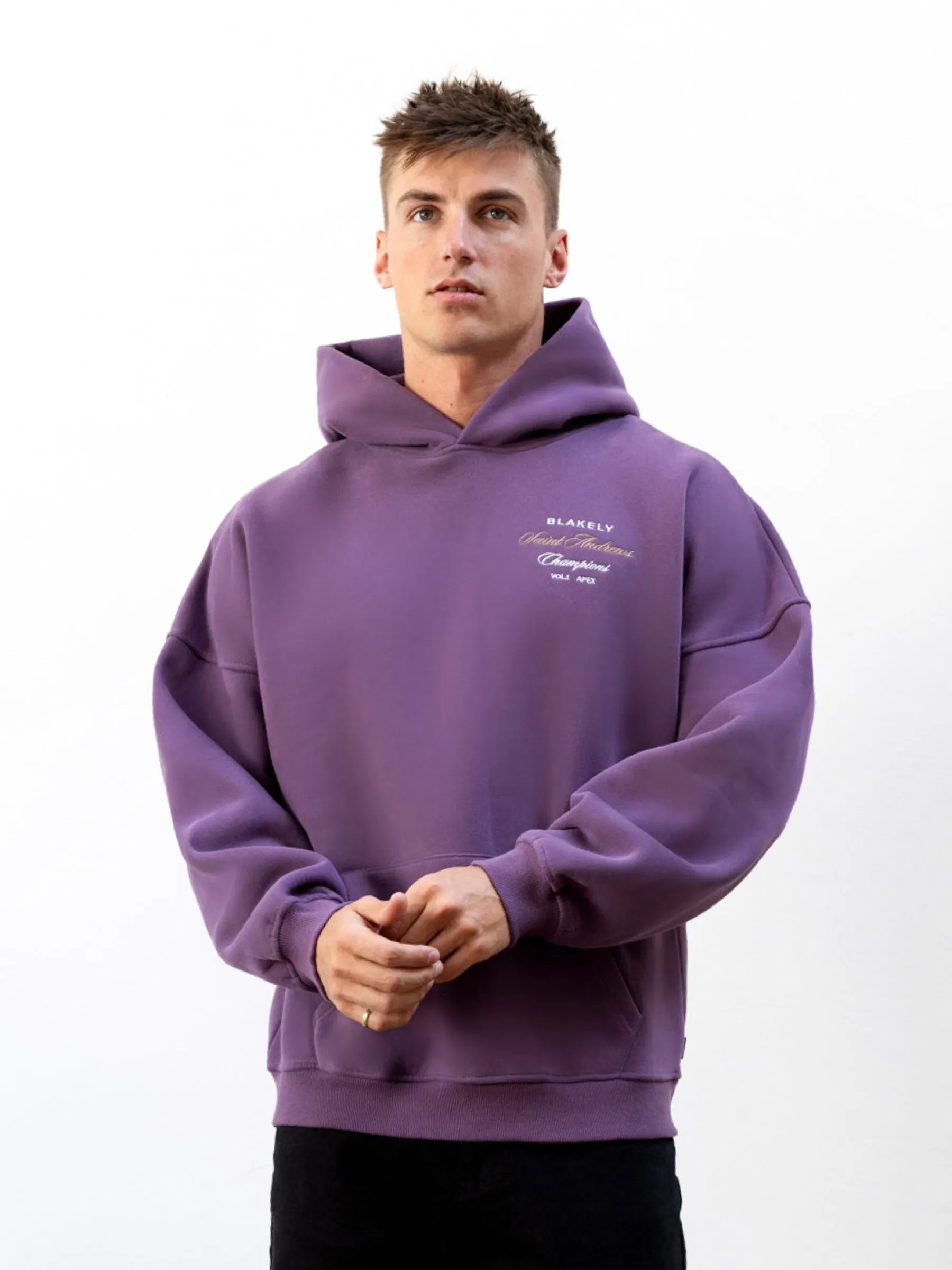 Legacy Relaxed Hoodie - Mid Purple Running Gear Costume like
