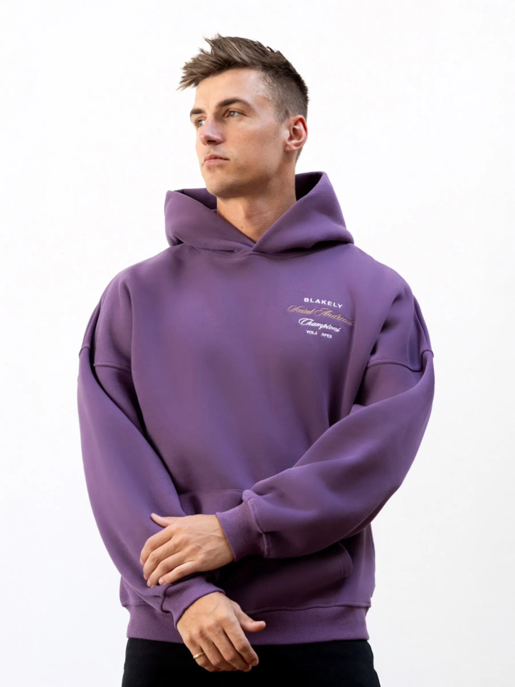 Legacy Relaxed Hoodie - Mid Purple Tailgating wear Coffee Lover