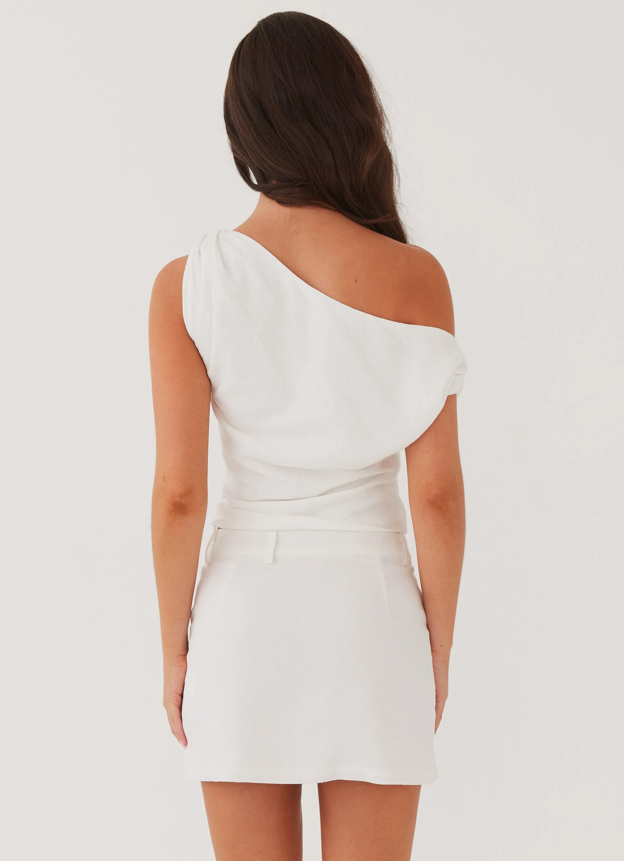 Marissa Linen Mini Skirt - White Go To Wear Pure Vibes