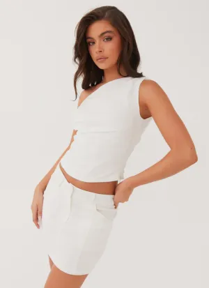 Marissa Linen Mini Skirt - White Classic Wear Timeless Style