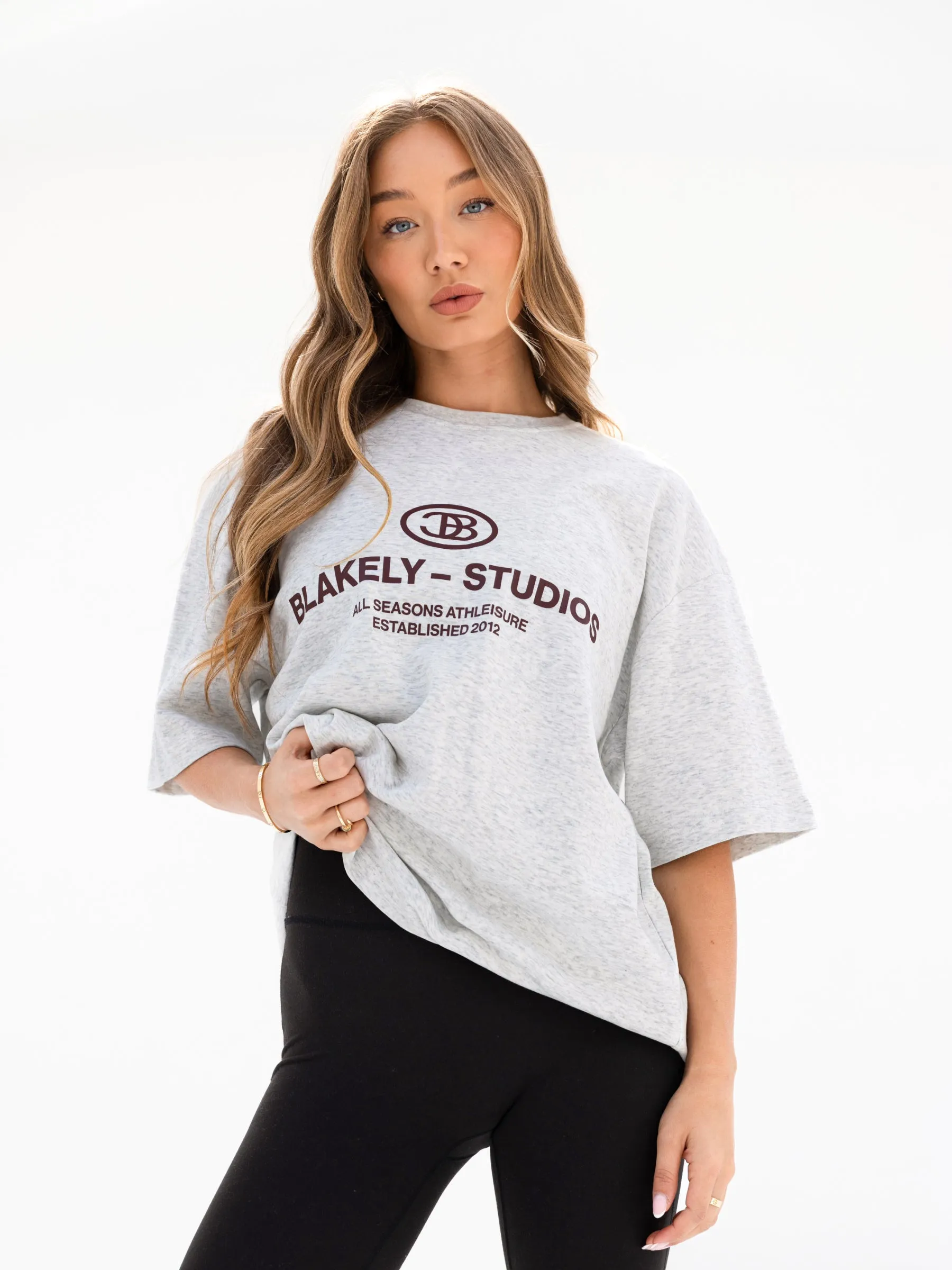 Anti Pilling Surface Madison Ultra Oversized T-Shirt - Marl White