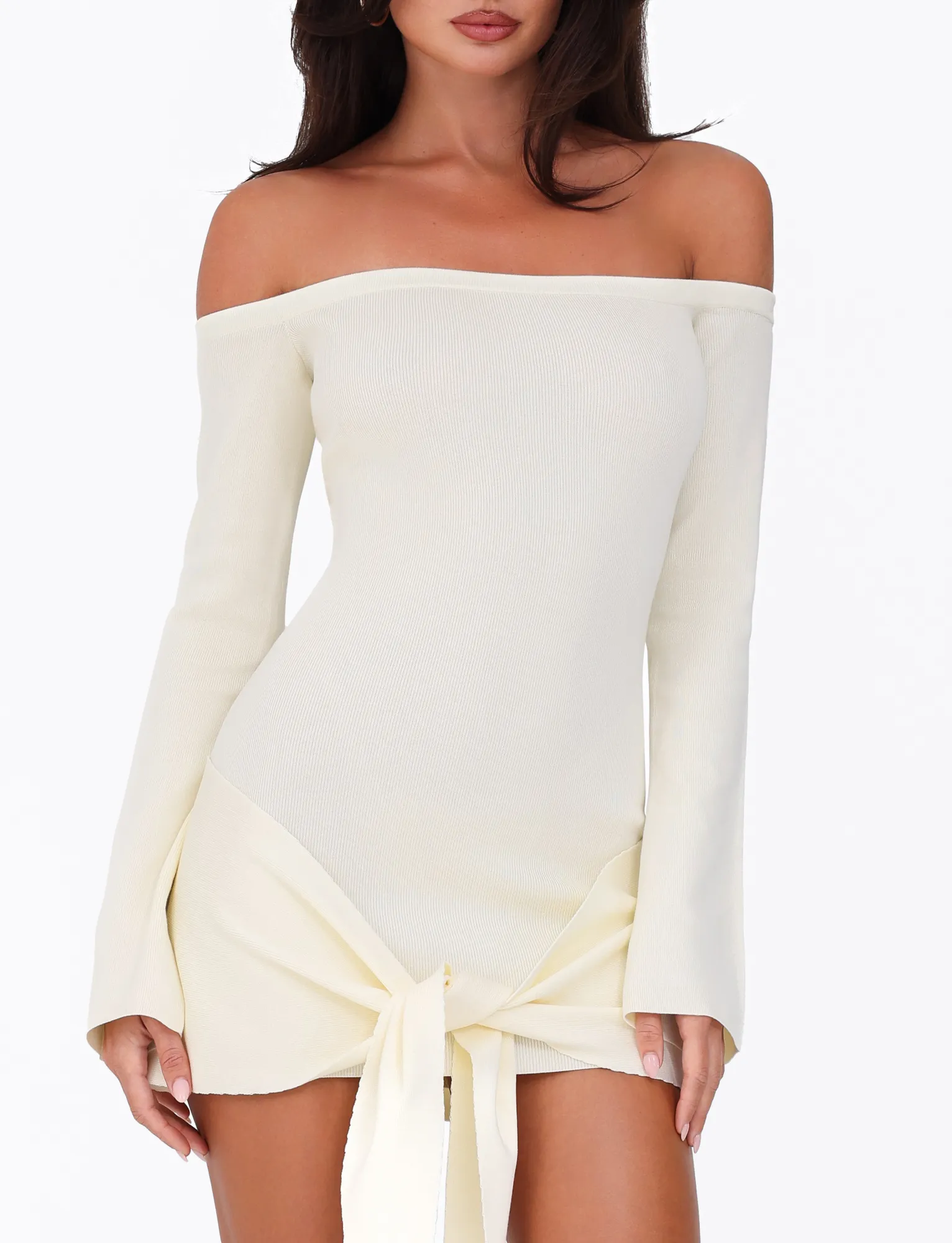 Evening-Wear CYPRESS DRESS - WHITE : CREAM