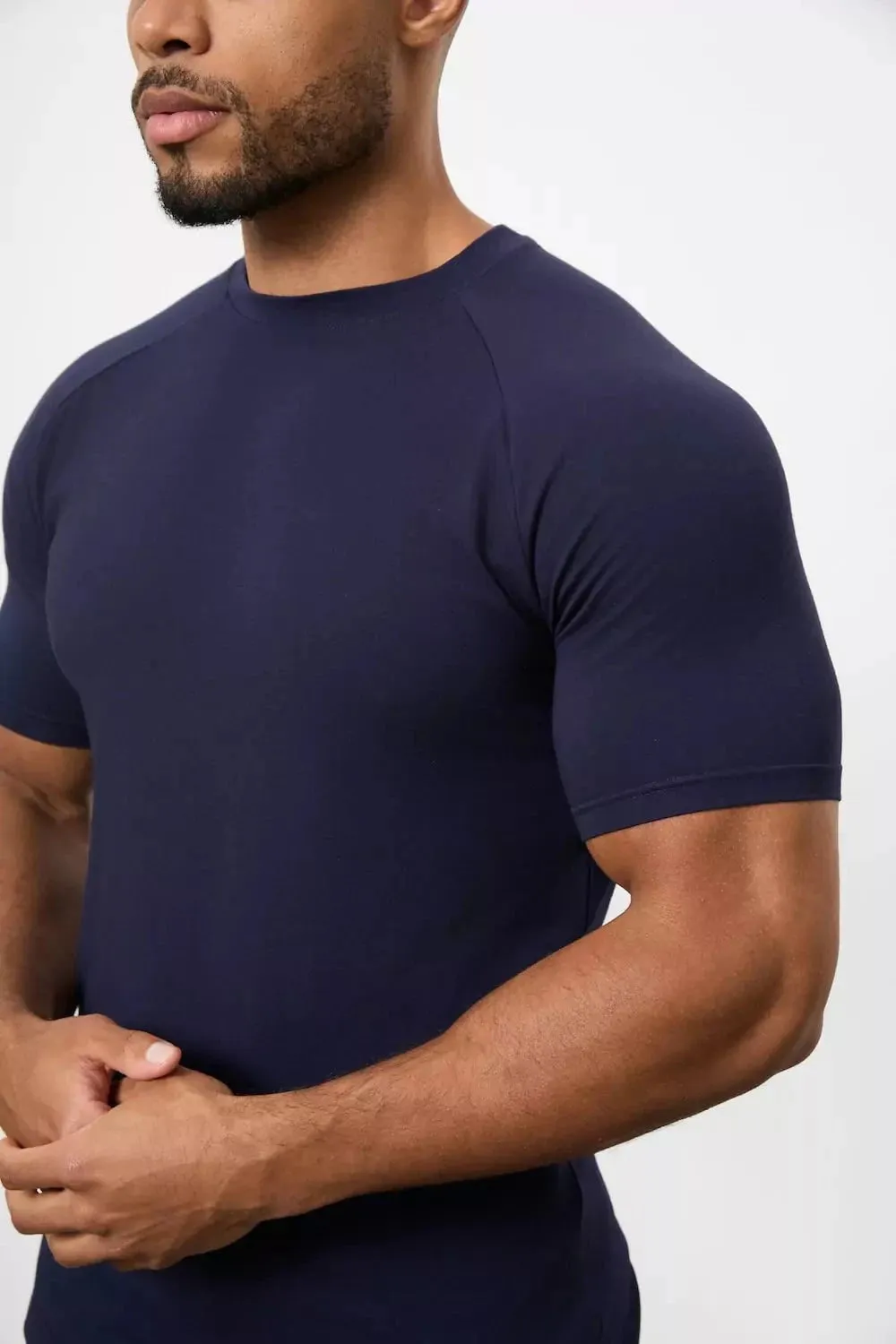 Rayon blend Athletic Fit T-Shirt in True Navy