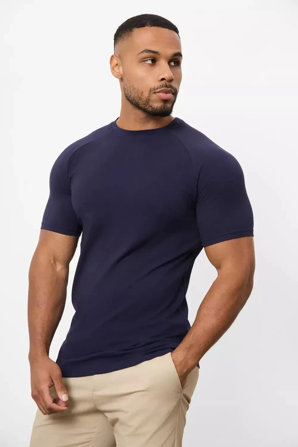 Soft and breathable Oversized Cut Athletic Fit T-Shirt in True Navy