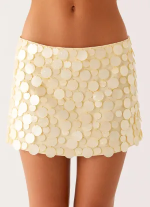 Movie Star Mini Skirt - Yellow Coastal Chic