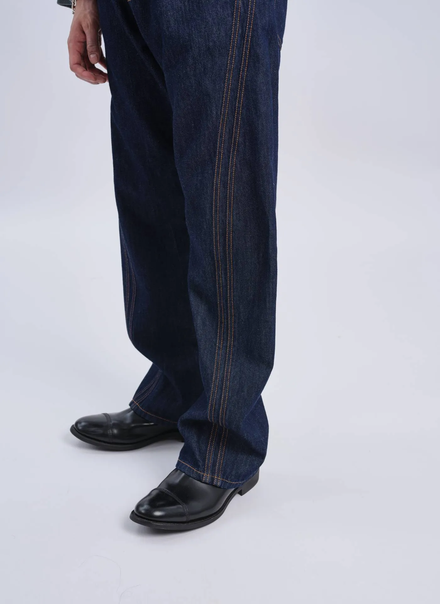 Morning Walk Code Soul Indigo Cotton Linen Denim Jeans