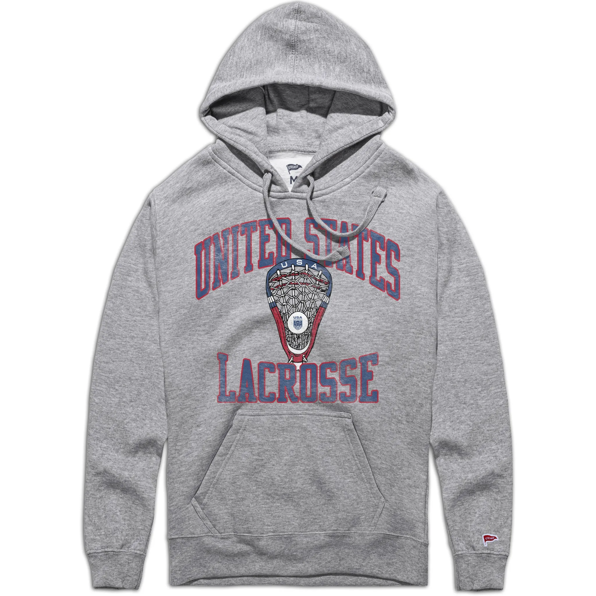 Spa wear Androgynous style USA Lacrosse Retro Stick Hoodie