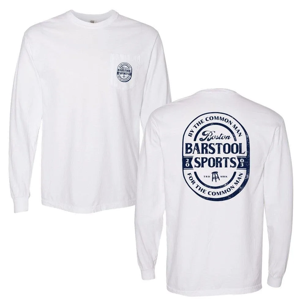 Barstool Sports Common Man Long Sleeve Pocket Tee Soft and Relaxed Ultra Soft Blend