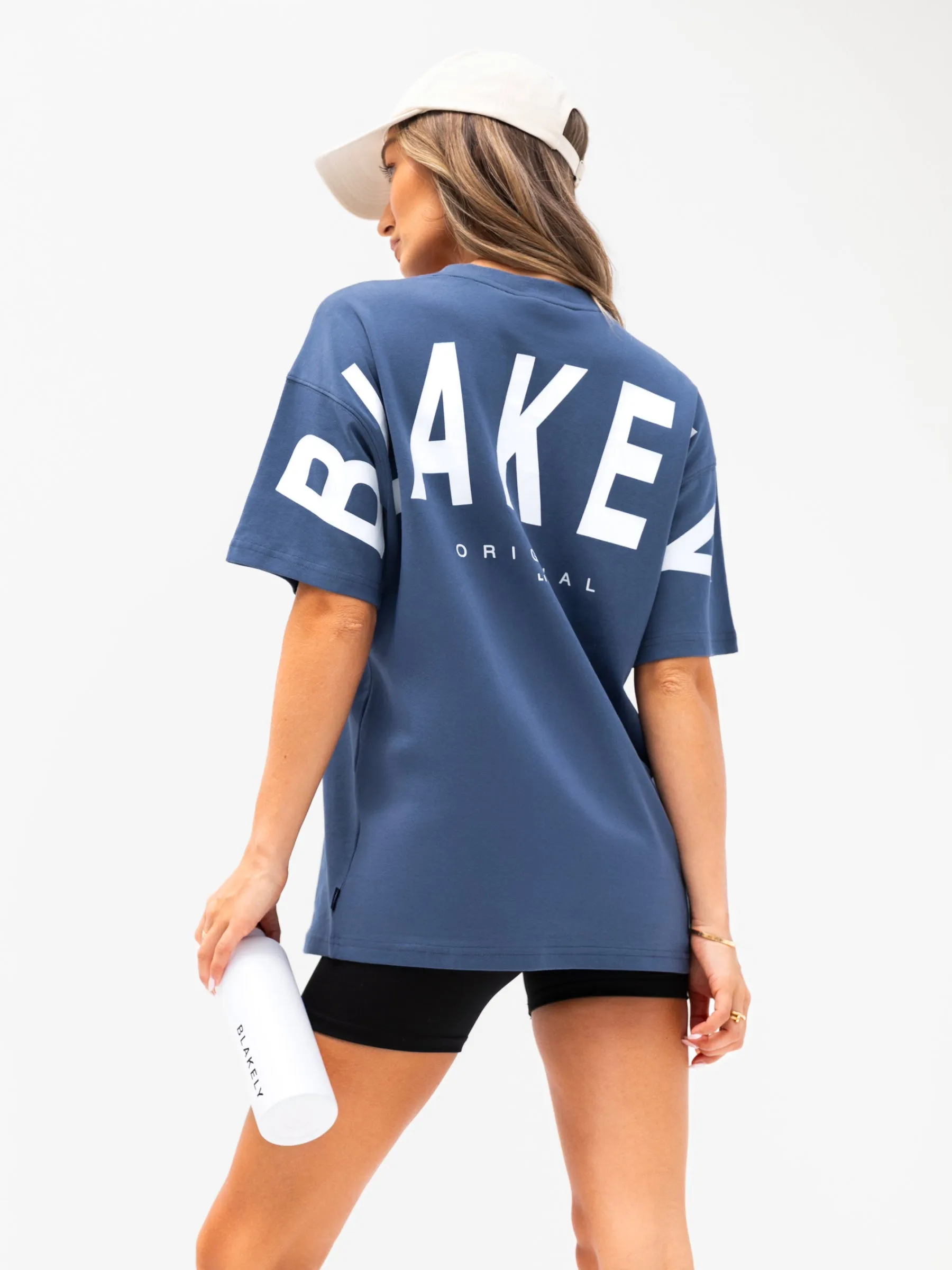 Isabel Oversized T-Shirt - Blue Athletic and Cool Durable Color Retention