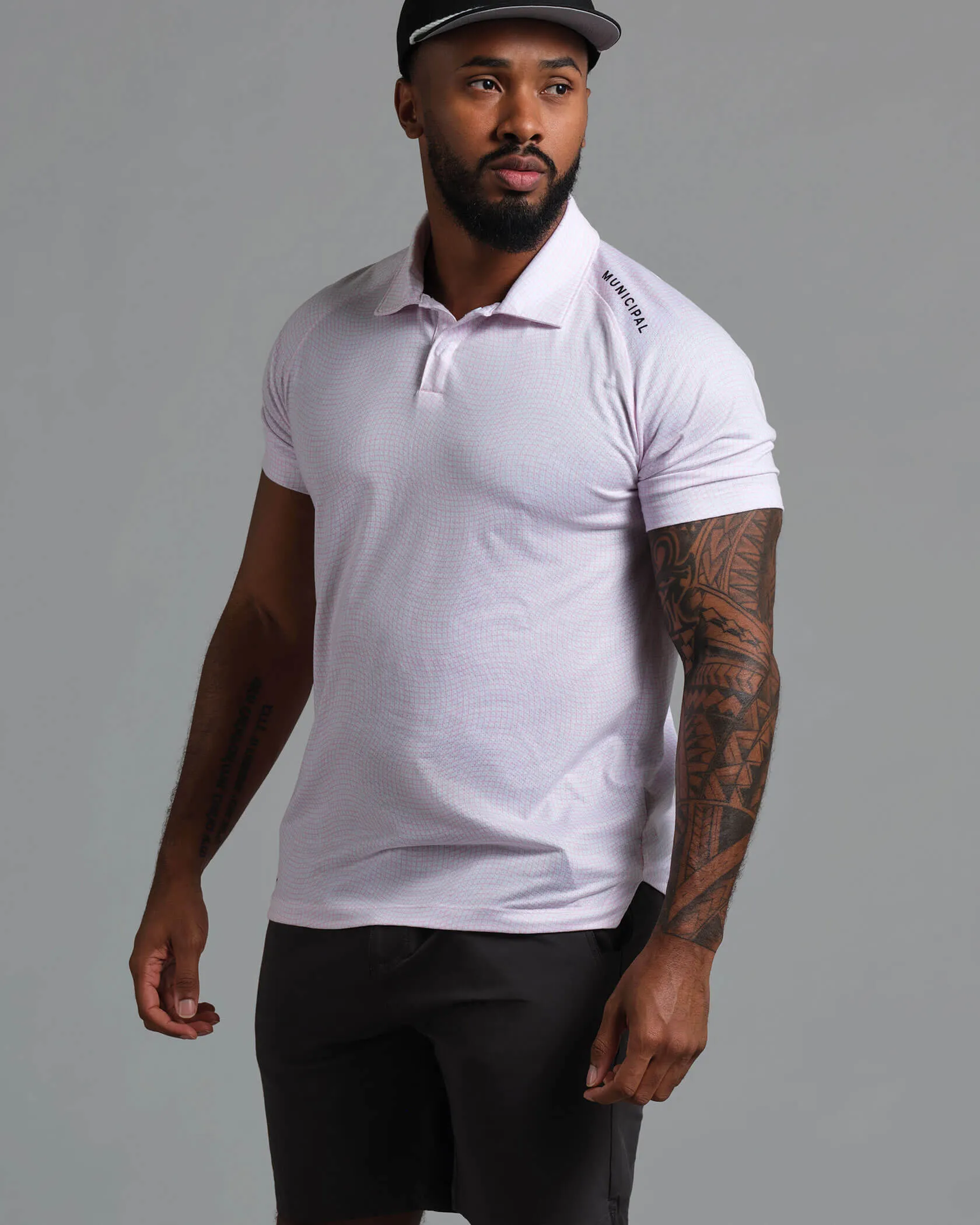 Sport Tech Polo Tri Blend Composition Layered Look