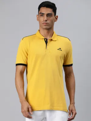Alcis Men Yellow Polo Collar T-shirt ShrinkageControl Process