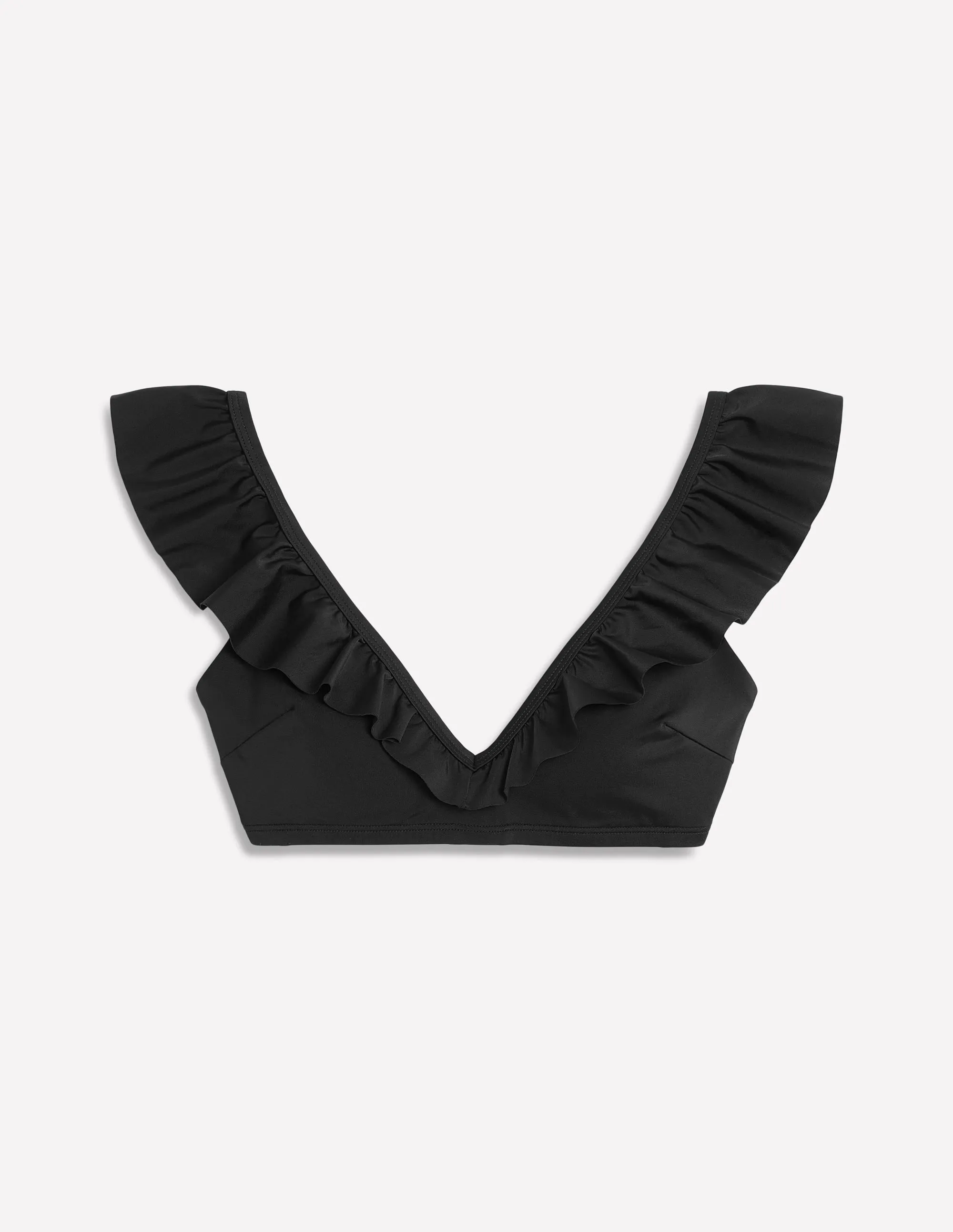 Evia Ruffle Bikini Top-Black Comfortable fit Sleek-Lines