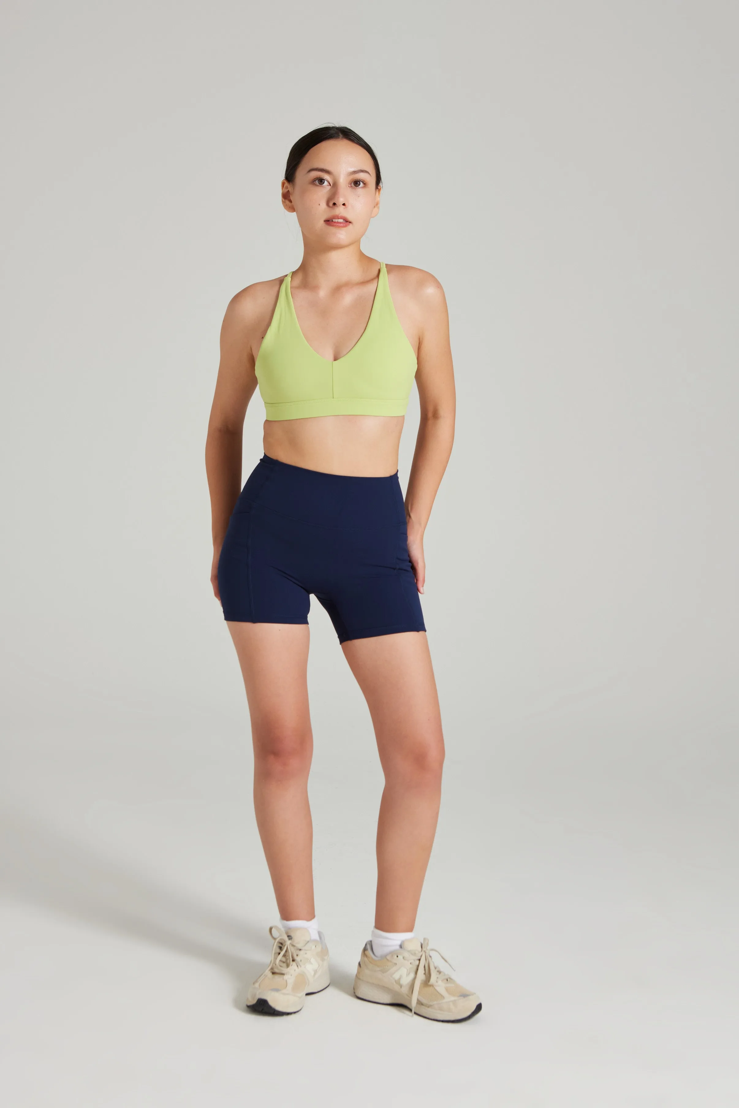 Accessorized seams V Plunge Bra 2.0 in Zest