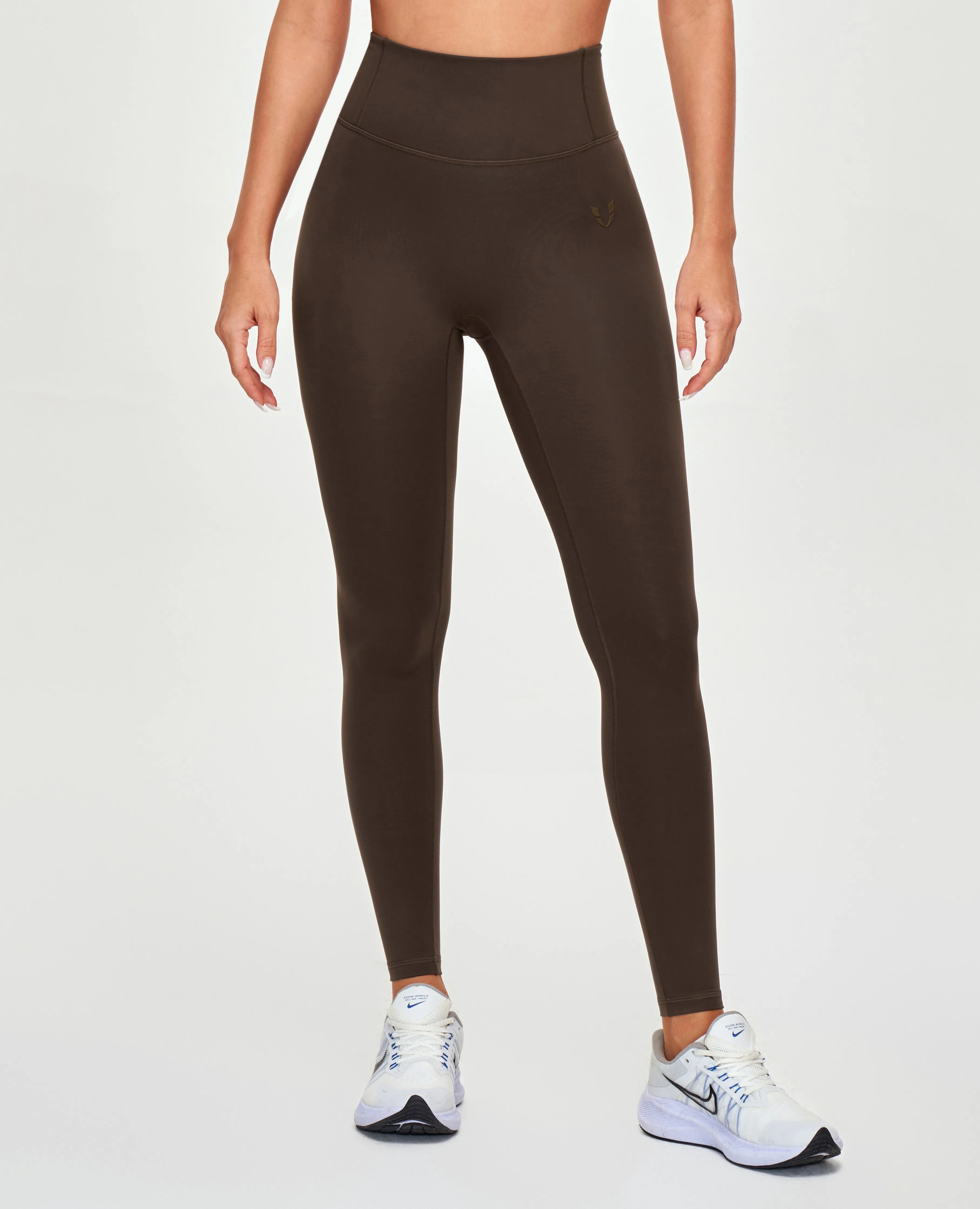High Waisted Workout Leggings - Brown Soft Touch Essential Fit