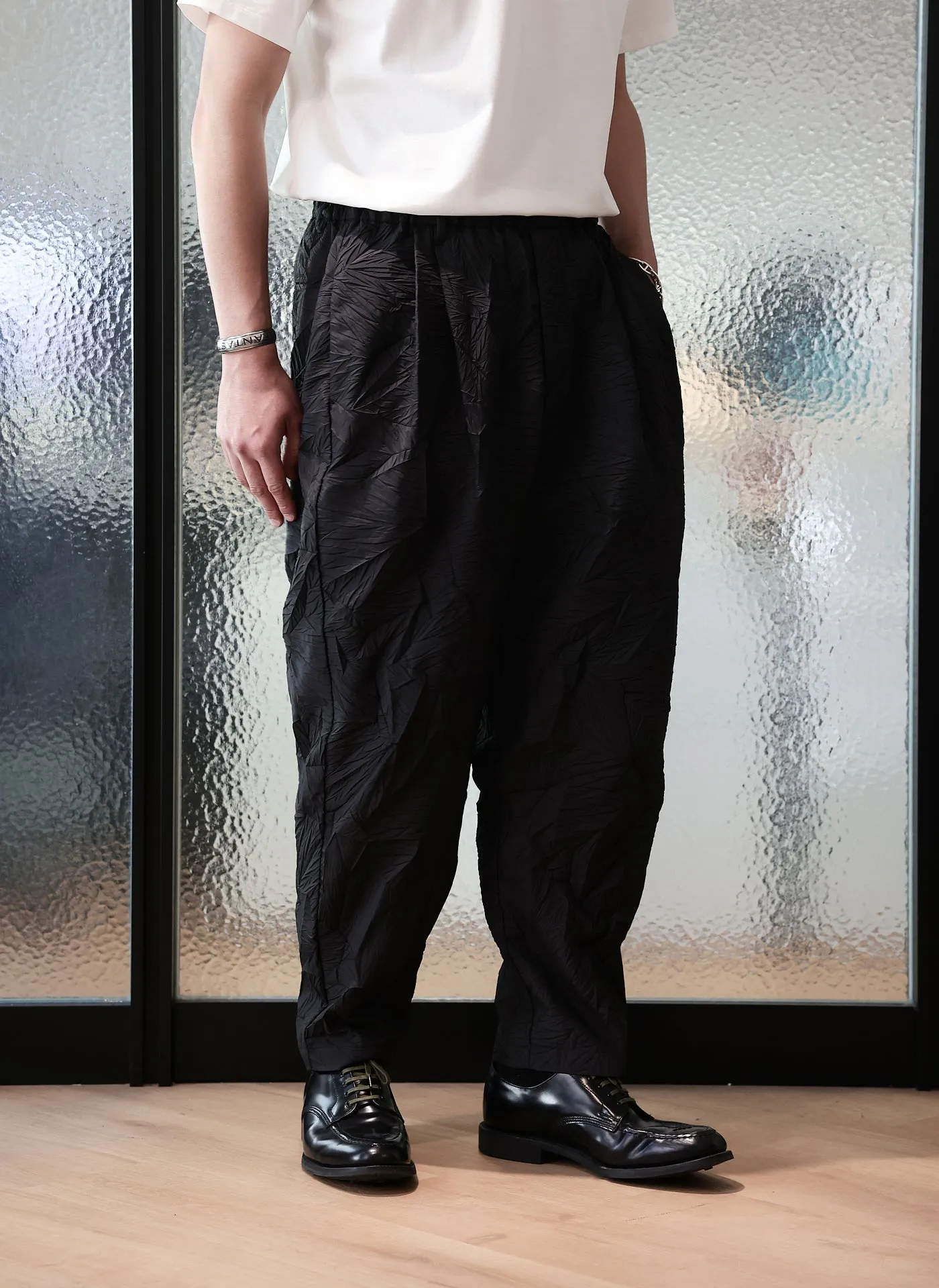 Distort Pleats Polyester Easy Pants Street Fest