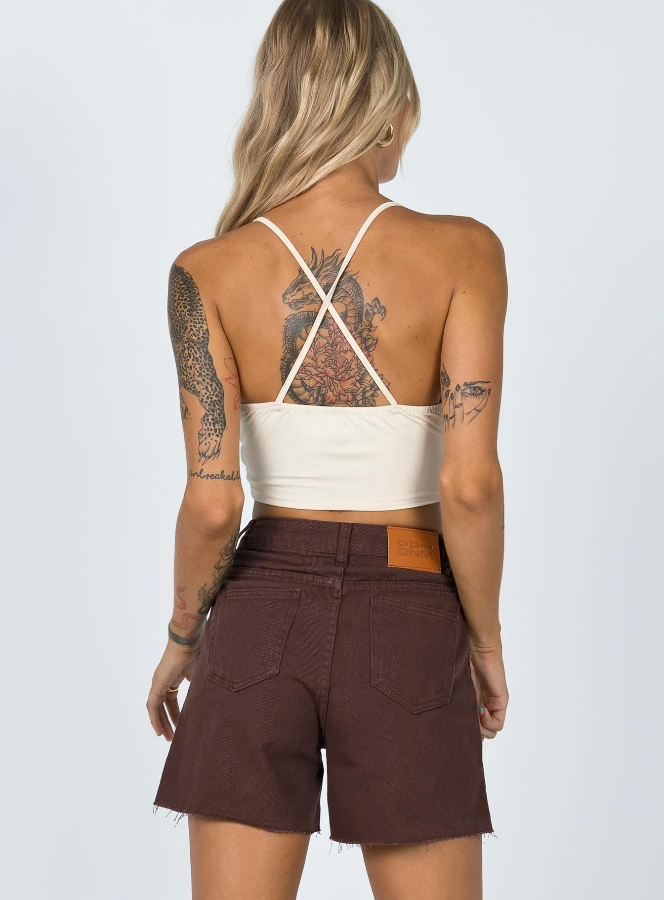 TearResistant Material The Swalla Shorts Brown Denim