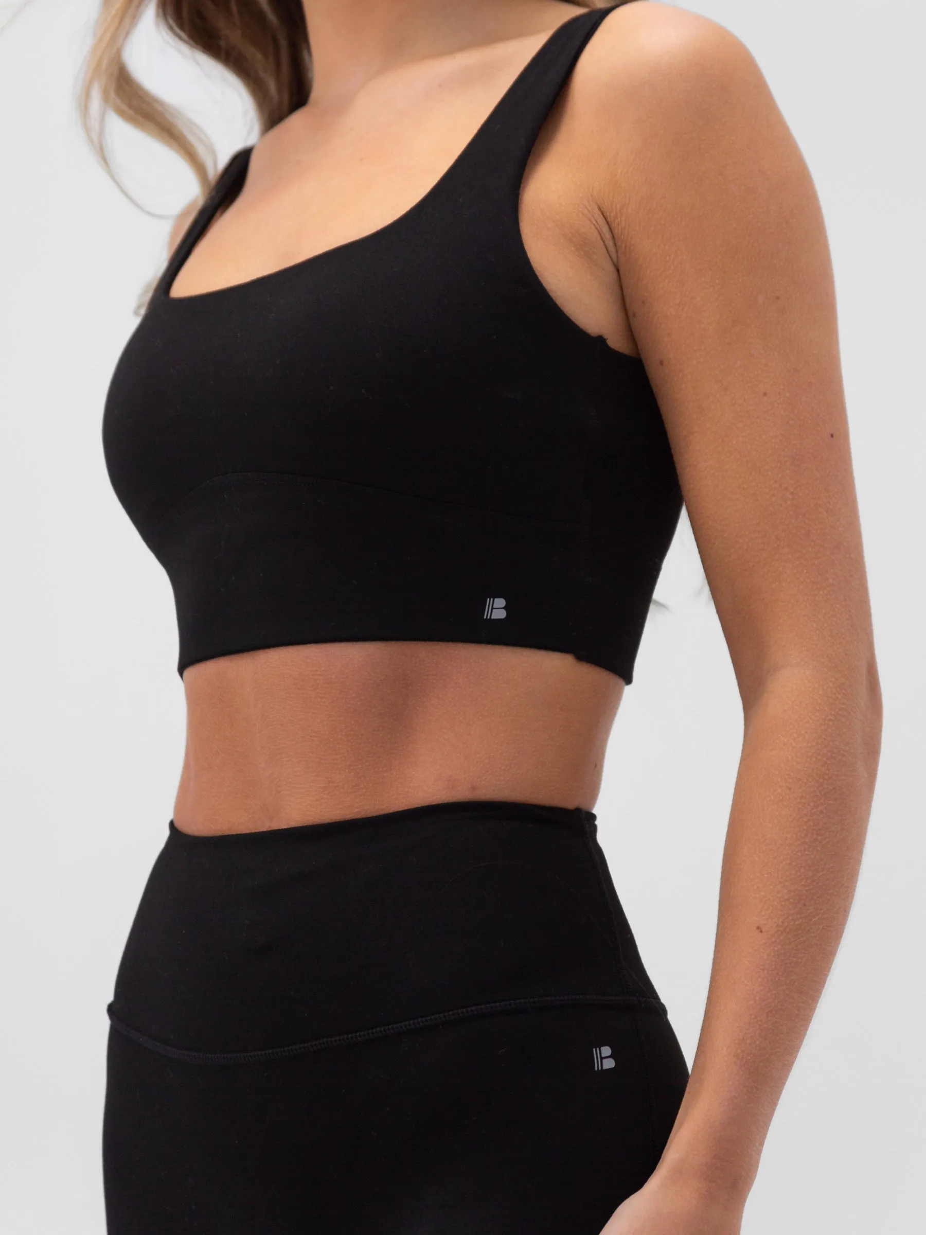 Apex Pro Sports Bra - Black Spandex fabric Supportive Back