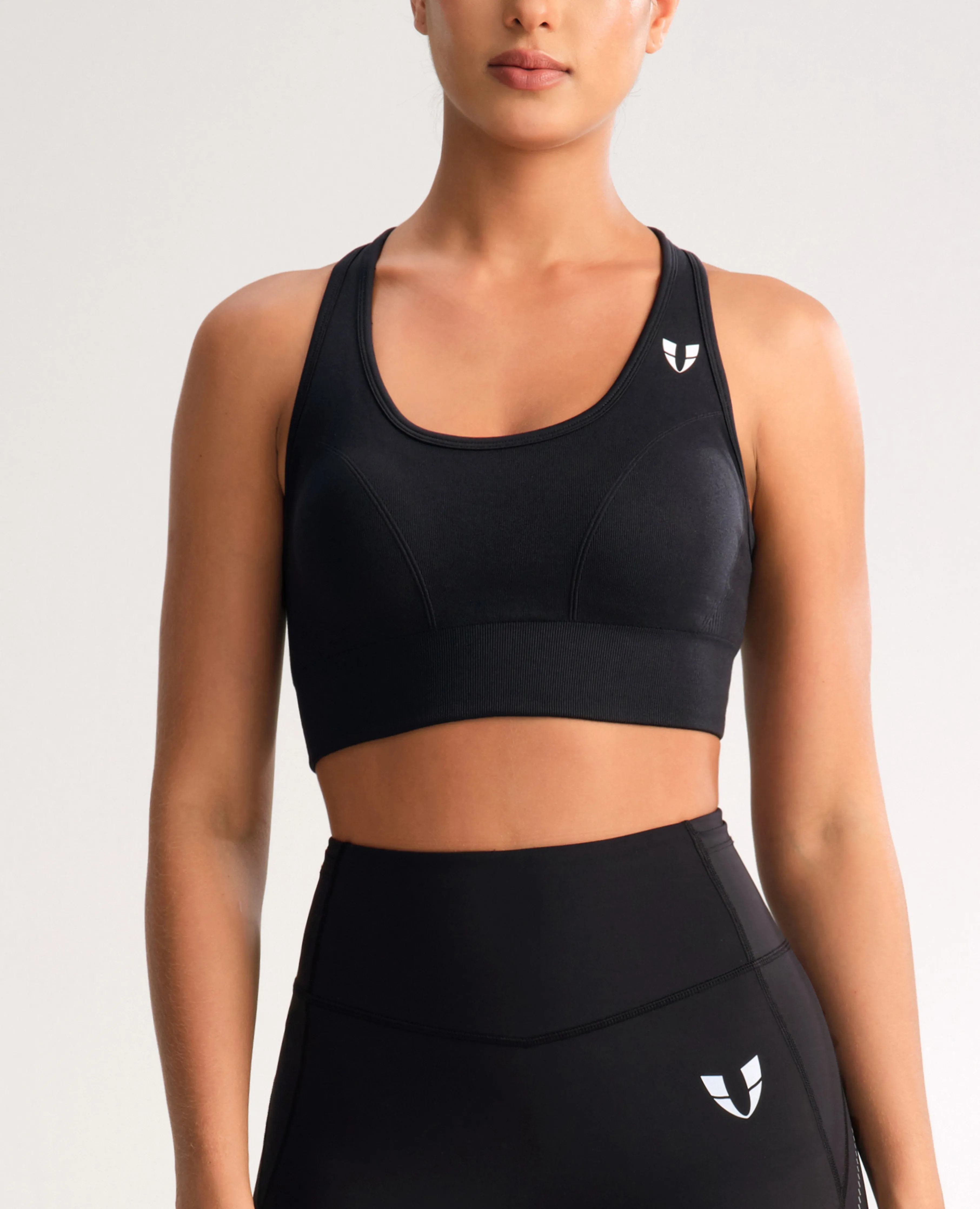 Adjustable Comfort Comfortable Wear Seamless Fitness Bra - Black