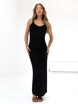 Crochet Maxi Dress - Black Epic Core Thermal Insulation