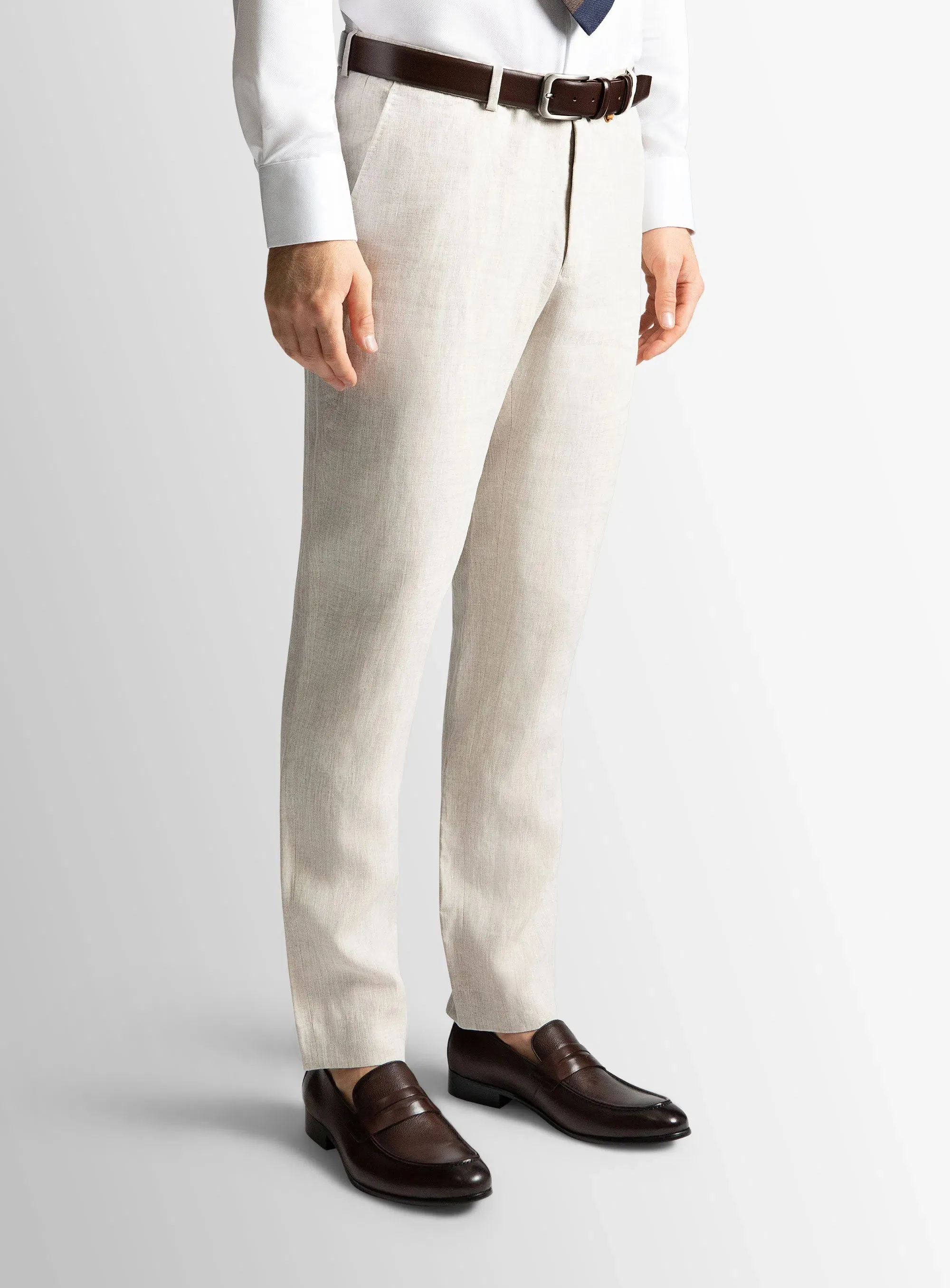 Venezia Linen Sand Suit Trousers Friction Resistant Fabric
