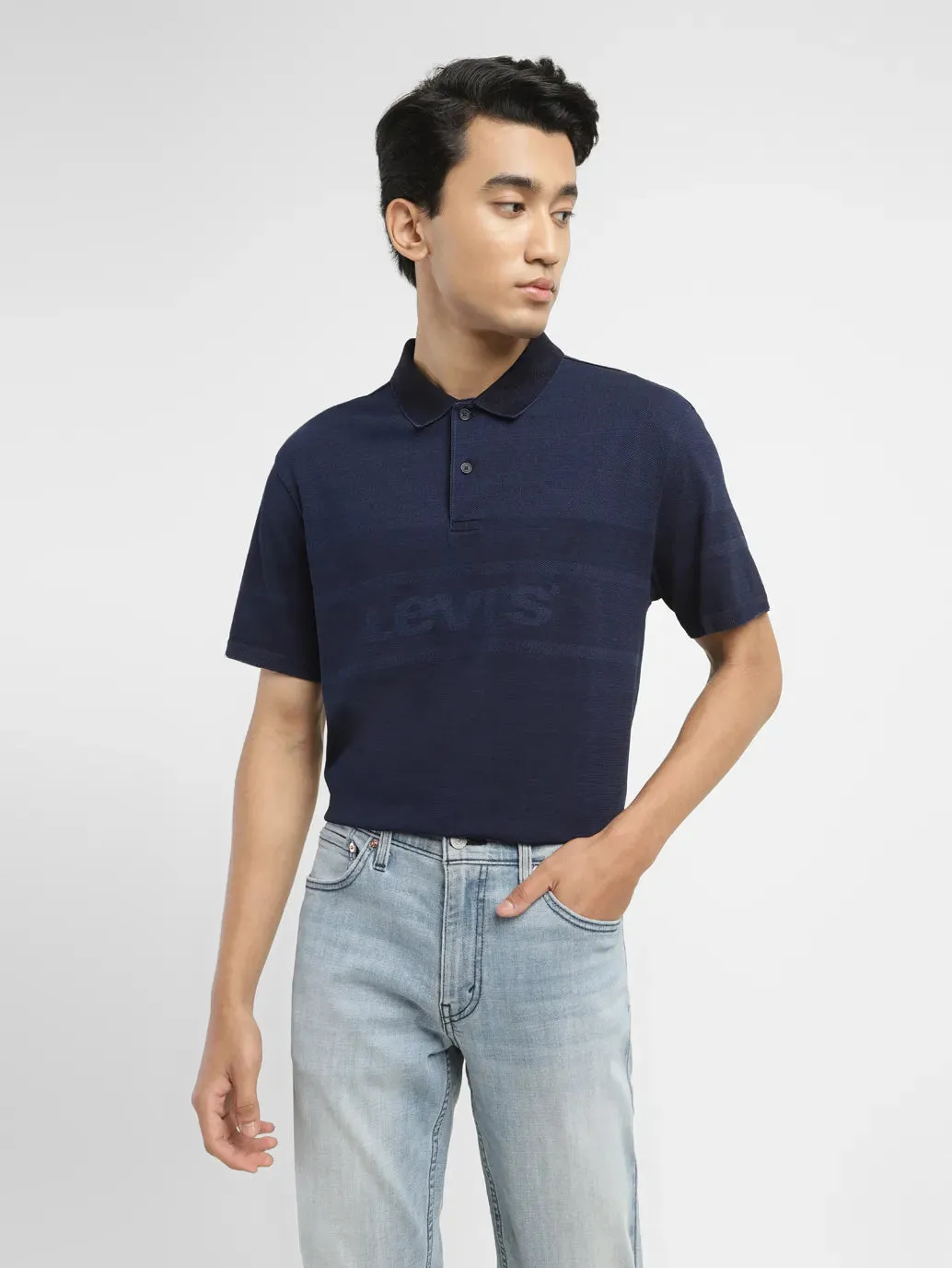 Men's Brand Logo Slim Fit Polo T-shirt Breathable Shirt Hygroscopic Threads