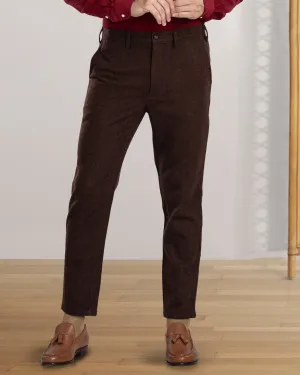 Brown Wool Chino Tagless Labeling OdorResistantTreatment