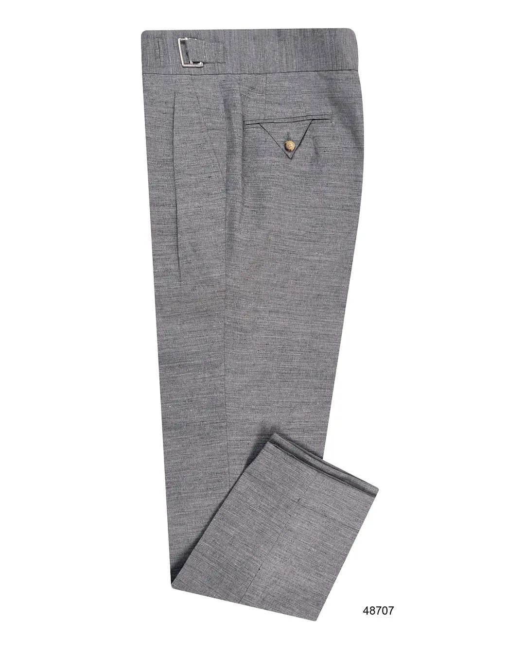 Gurkha Pant in Solbiati Light Grey Linen Sophisticated Look