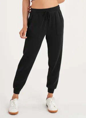 Lined interior Patch Pocket Lounge Jogger - Black